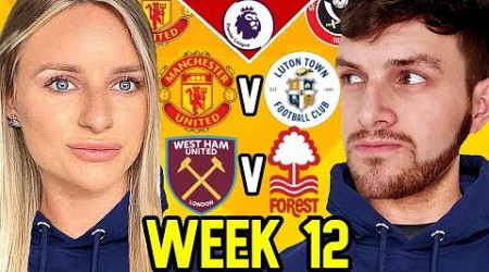 PREMIER LEAGUE PREDICTIONS WEEK 12