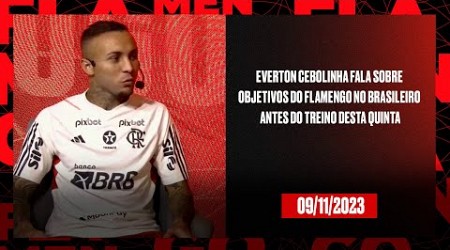 Everton Cebolinha fala sobre objetivos do Flamengo no Brasileiro antes do treino desta quinta