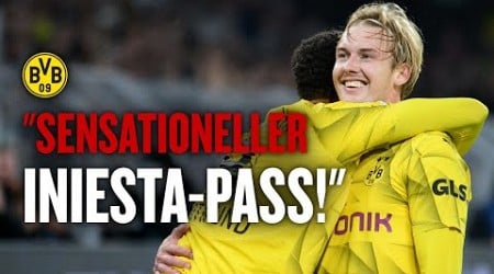 Brandt grinst, feiert Adeyemi und erklärt sein Konter-Tor: &quot;Das kann ich auch&quot; | BVB - Newcastle 2:0