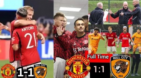 Man United vs Hull City 1-1 closed doors friendly Van de Beek, Antony | Manchester United