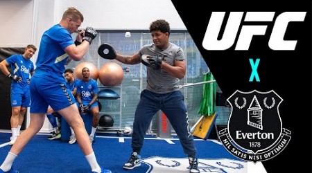 EVERTON X UFC! | Fighter Gilbert Burns challenges Pickford, Godfrey, Tarkowski + Young