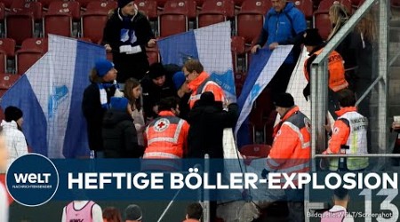 BÖLLER-CHAOS IN DER BUNDESLIGA: Heftige Knallkörper-Explosion bei Spiel Augsburg gegen Hoffenheim