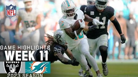 Las Vegas Raiders vs. Miami Dolphins Game Highlights | NFL 2023 Week 11