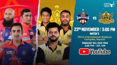 Live - Urbanrisers Hyderabad VS India Capitals | Legends League Cricket 2023 | Match 5, Raina VS GG