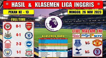 Hasil Liga Inggris Tadi Malam ~ BRENTFORD vs ARSENAL ~ NEWCASTLE vs CHELSEA ~ EPL 2023 Pekan Ke 13