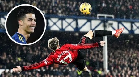 Garnacho copy Cristiano Ronaldo Bicycle kick Goal vs Everton!!