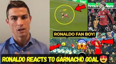 FINALLY!! RONALDO reaction to GARNACHO ACROBATIC GOAL and SIUU CELEBRATION vs Everton