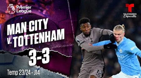 Highlights &amp; Goles: Manchester City v. Tottenham 3-3 | Premier League | Telemundo Deportes