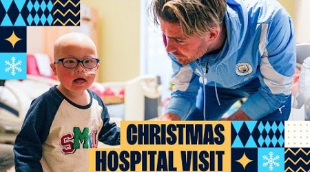 Man City players visit Royal Manchester Children&#39;s Hospital