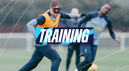 TOTTENHAM HOTSPUR TRAINING IN THE RAIN AHEAD OF EVERTON