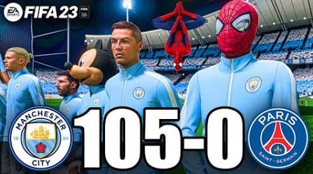 FIFA 24 | RONALDO, MESS, WOODY, SPIDER MAN, ALL STARS | MANCHESTER CITY 105-0 PSG