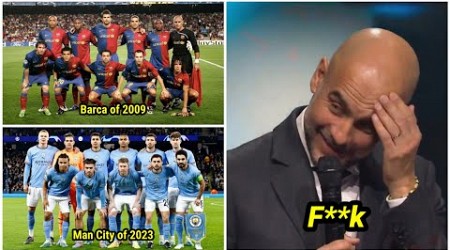 Guardiola&#39;s reaction when Henry asked &quot;Which of your treble teams is better, Barça or Man City?&quot; 