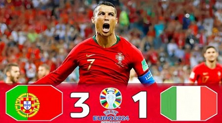 Portugal vs Italy 3-1 | Ronaldo Brace EURO 2024 Qualifiers Highlights &amp; Goals • Portugal Tadi Malam