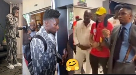 Onana ARRIVES for Afcon match today , meets Cameroon team!! finally off Manchester United for now...