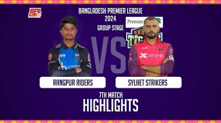 Rangpur Riders vs Sylhet Strikers | 7th Match | Highlights | Season 10 | BPL 2024