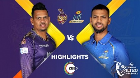 ILT20 S2 | English - HIGHLIGHTS | Abu Dhabi Knight Riders V/S MI Emirates - T20 Cricket | 23rd Jan