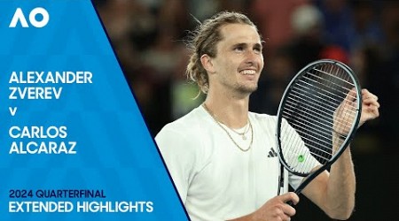 Alexander Zverev v Carlos Alcaraz Extended Highlights | Australian Open 2024 Quarterfinal