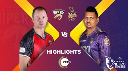 ILT20 S2 | English - HIGHLIGHTS | Desert Vipers V/S Abu Dhabi Knight Riders - T20 Cricket | 21st Jan