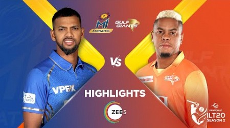 ILT20 S2 | English - HIGHLIGHTS | MI Emirates V/S Gulf Giants - T20 Cricket | 21st Jan