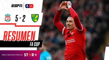 ¡LOS REDS FUERON IMPONENTES Y GOLEARON PARA AVANZAR EN LA FA CUP! | Liverpool 5-2 Norwich |RESUMEN