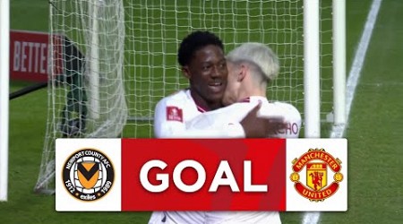 GOAL | Kobbie Mainoo | Newport County 0-2 Manchester United | Fourth Round | Emirates FA Cup 2023-24