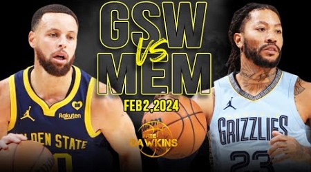 Golden State Warriors vs Memphis Grizzlies Full Game Highlights | February 2, 2024 | FreeDawkins