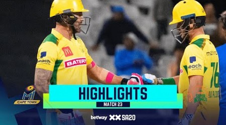 Betway SA20 | Match 23 Highlights | MI Cape Town v Joburg Super Kings