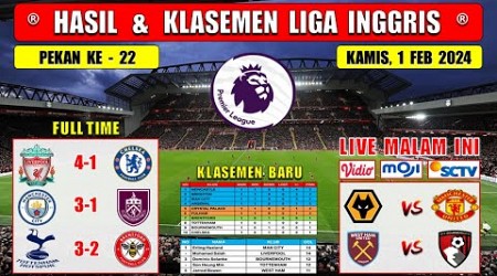 Hasil Liga Inggris Tadi Malam ~ LIVERPOOL vs CHELSEA ~ MAN CITY vs BURNLEY ~ EPL 2024 Pekan 22