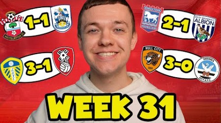 MY CHAMPIONSHIP WEEK 31 SCORE PREDICTIONS!