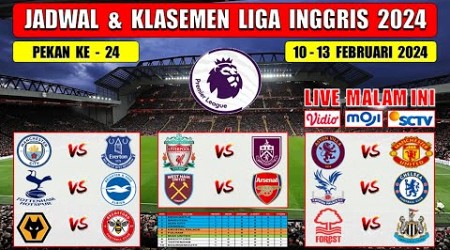 Jadwal Liga Inggris Malam Ini Pekan Ke 24 ~ MAN CITY vs EVERTON ~ LIVERPOOL vs BURNLEY ~ EPL 2024