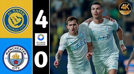 Al Nassr vs Manchester City 4-0 | Ronaldo Brace Riyadh Season Highlights &amp; Goals • Bola tadi Malam