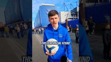 Giving away a football with an Everton legend