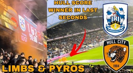 PYROS, LIMBS AWAY END CARNAGE AS HULL SCORE LATE TO WIN Huddersfield Town Vs Hull City 1-2 Vlog