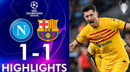 Robert Lewandowski Hoy | Napoli vs Barcelona Resumen y Goles - UEFA Champions League 23/24 PES21