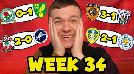 MY CHAMPIONSHIP WEEK 34 SCORE PREDICTIONS!