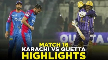 PSL 9 | Full Highlights | Karachi Kings vs Quetta Gladiators | Match 16 | M2A1A