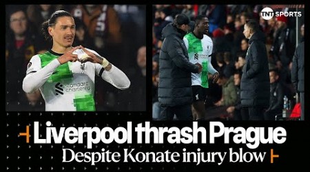 Salah returns but Konaté suffers injury blow as Liverpool hit five in Prague 