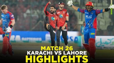 PSL 9 | Full Highlights | Karachi Kings vs Lahore Qalandars | Match 26 | M2A1A