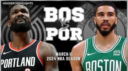 Boston Celtics vs Portland Trail Blazers Full Game Highlights | Mar 11 | 2024 NBA Season