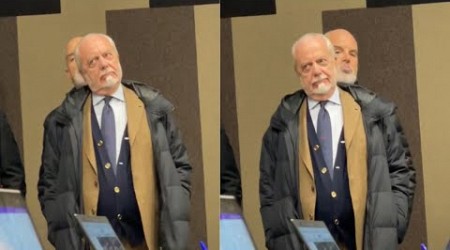 De Laurentiis a sorpresa in conferenza con Calzona, guardate cosa fa 