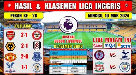 Hasil Liga Inggris Tadi Malam ~ ARSENAL vs BRENTFORD ~ MAN UNITED vs EVERTON ~ EPL 2024 Pekan 28