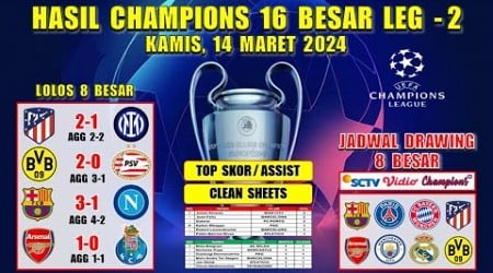 Hasil 16 Besar Liga Champions Tadi Malam ~ ATLETICO vs INTER MILAN ~ DORTMUN vs PSV ~ UCL 2024