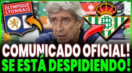 ¡URGENTE! ¡ACABA DE SALIR! ¡POR ESTO NO LO ESPERABA! ¿SE VA DEL BETIS? ULTIMAS NOTICIAS DEL BETIS