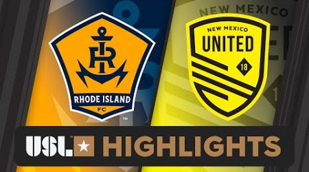 3.16.2024 | Rhode Island vs. New Mexico United - Game Highlights