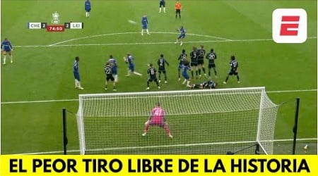 EL PEOR TIRO LIBRE DE LA HISTORIA. Sterling la mandó a las nubes en CHELSEA vs LEICESTER | FA Cup