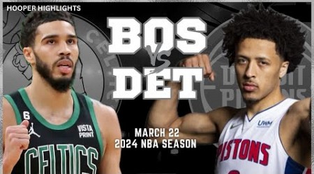 Boston Celtics vs Detroit Pistons Full Game Highlights | Mar 22 | 2024 NBA Season