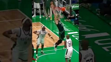 Kristaps Porzingis Step Back Dunk | Celtics vs Bucks (03/20/2024)