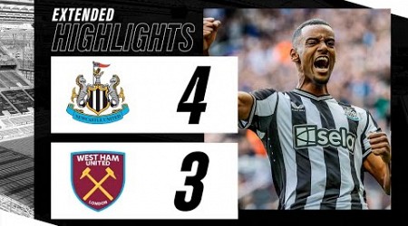 Alexander Isak DOUBLE PENALTY GOAL | Newcastle vs West Ham 4-3 Highlights | Premier League 2023/24