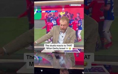 CBS Sports studio reacting to THAT Milan brawl 