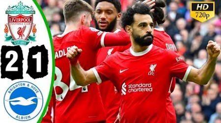 Liverpool vs Brighton 2-1 Highlights &amp; All Goals 2024 - Luis Diaz Salah Goals